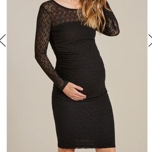 Isabella Oliver Size 8 Black Evy Lace Maternity Dress